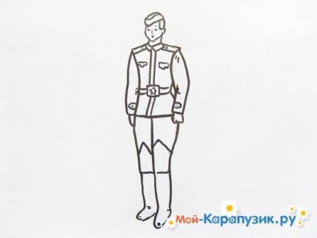 Рисуем солдата поэтапно для детей