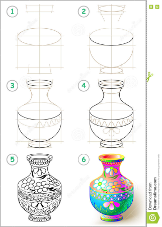 Поэтапное рисование кувшина