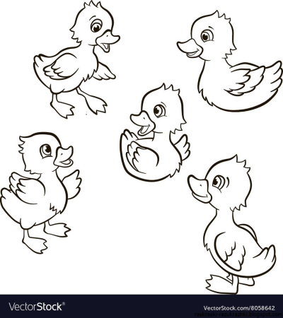 Утенок раскраска