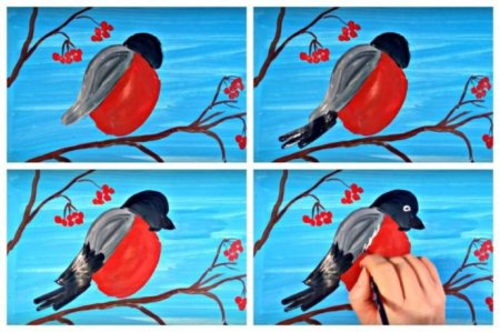 Рисование с детьми Снегирь