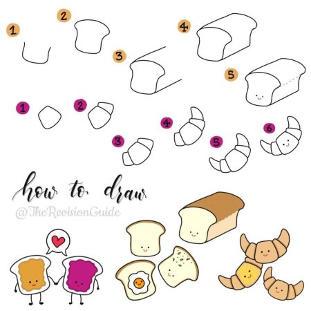 Легкие рисунки для срисовки для начинающих карандашом еда