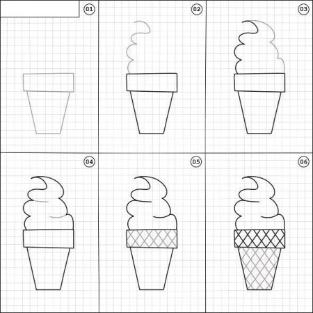 Поэтапное рисование сладостей