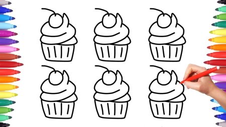 Как нарисовать пирожное пошагово