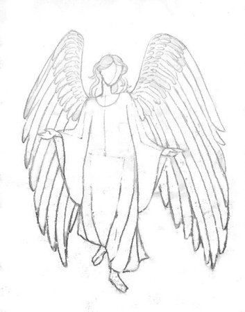 Рисунок ангела карандашом