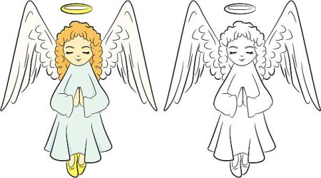 Поэтапное рисование ангела для детей