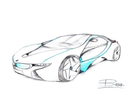 BMW спорткар i8 карандаш