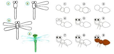 Поэтапное рисование Стрекозы