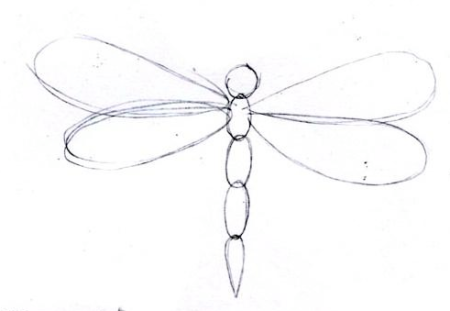 Стрекоза карандашом