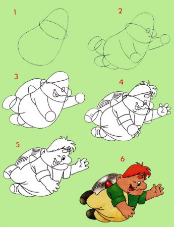 Как нарисовать сказку «Колобок» карандашом поэтапно для детей