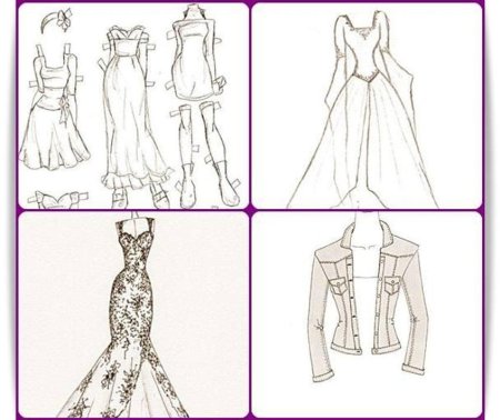 Поэтапное рисование платья