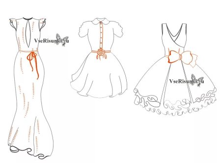 Красивые платья для рисования