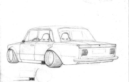 ВАЗ 2107 сзади рисунок