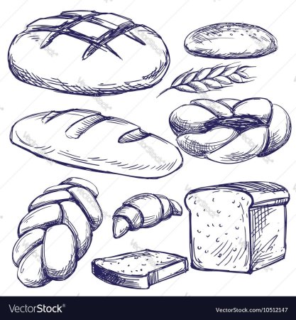 Рисунок хлеб поэтапно (37 фото)