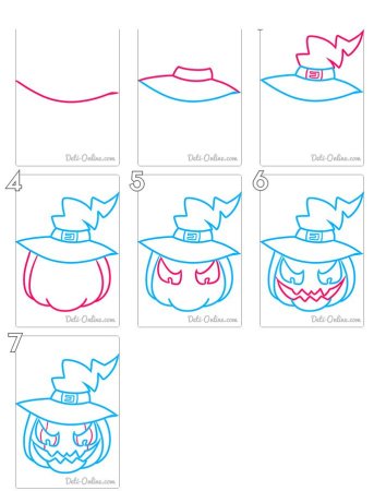 Нарисовать тыкву на Хэллоуин поэтапно