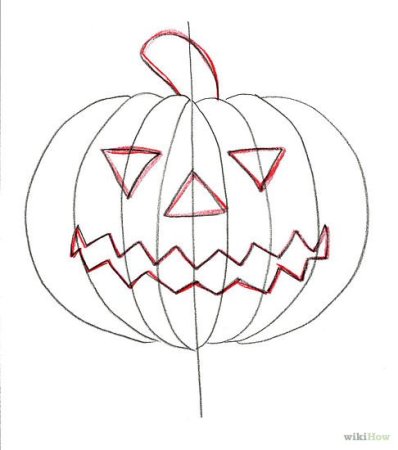 Тыква на Хэллоуин карандашом