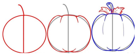 Тыква пошаговое рисование