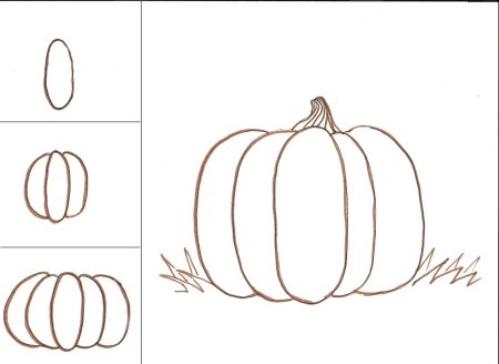 Тыква пошаговое рисование
