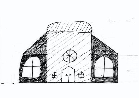 Современные здания карандашом