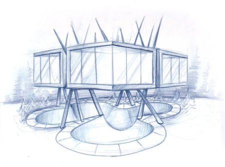 Поэтапное рисование города