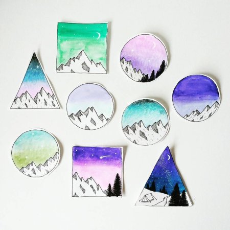 Лёгкие рисунки для скетчбука акварелью