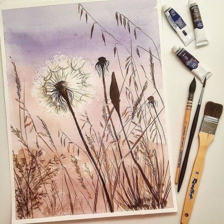 Весенние рисунки для скетчбука