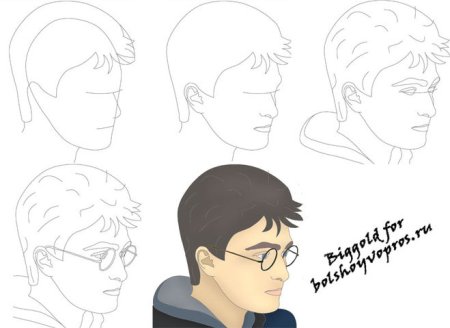 Гарри Поттер нарисовать легко для начинающих