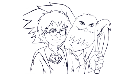 Как нарисовать Гарри Поттера поэтапно