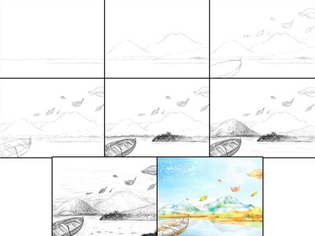 Пошаговый рисунок природы