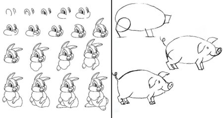 Пошаговое рисование кролика