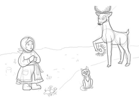 Серебряное копытце рисунок поэтапно