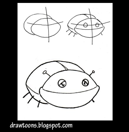 Поэтапный рисунок жука