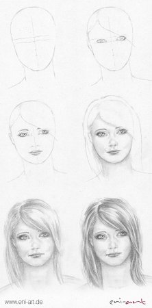 Этапы рисования лица