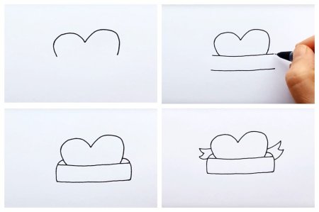 Поэтапное рисование сердечка