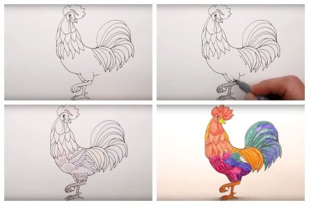 Рисунок петуха поэтапно
