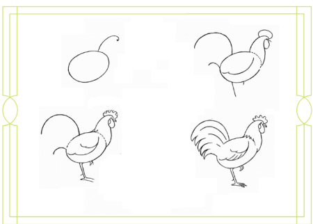 Рисование петушок