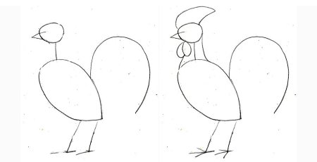 Курица рисунок для детей поэтапно