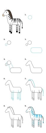 Как нарисовать зебру поэтапно