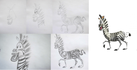 Поэтапное рисование зебры