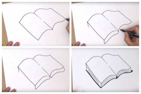 Как рисовать книгу поэтапно