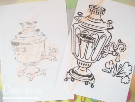 Самовар контур сбоку