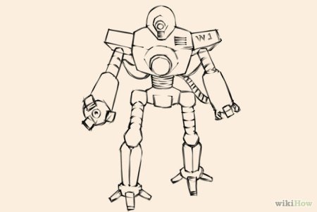 Поэтапное рисование робота