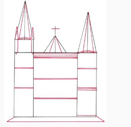 Готический собор зарисовка