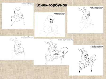 Как рисовать конька Горбунка поэтапно