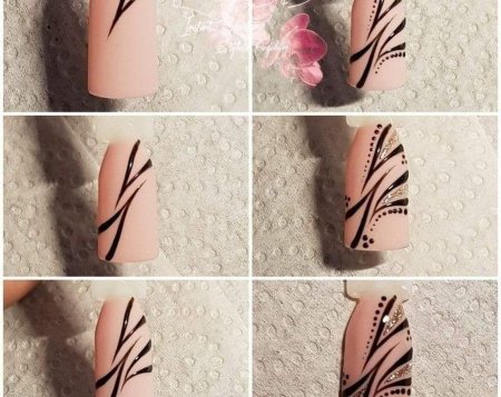 Рисунок перо на ногтях для начинающих