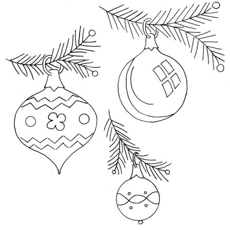 Новогодние шары на ветке на окно