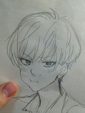 Рисунок аниме легкий мальчик