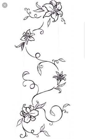 Вьющиеся цветы эскиз