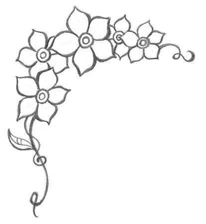 Цветы для срисовывания рамка