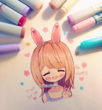 Милые рисунки аниме легкие