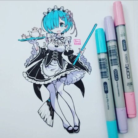 Рисунки для срисовки маркерами аниме